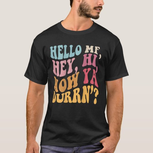 Hallo Groovy Retro T-shirt (Voorkant)