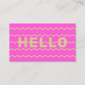 Hallo Groovy Squigggles Khaki Beige Bubblegum Roze Visitekaartje (Voorkant)