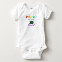 Hallo Grote Grote Wereld Regenboog Baby Shirt