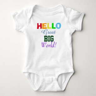 Hallo Grote Grote Wereld Regenboog Baby Shirt