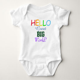 Hallo Grote Grote Wereld Regenboog Baby Shirt