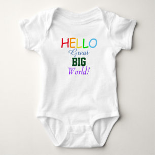 Hallo Grote Grote Wereld Regenboog Baby Shirt