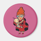 Hallo Grote Hugs van tante in het rood Magneet (Voorkant)