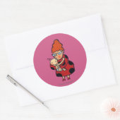 Hallo Grote Hugs van tante in het rood Ronde Sticker (Envelop)