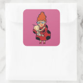 Hallo Grote Hugs van tante in het rood Vierkante Sticker (Tas)