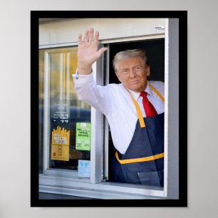 Hallo Haal je hamburger Donald Trump kookt frietwe Poster