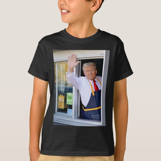 Hallo Haal je hamburger Donald Trump kookt frietwe T-shirt (Voorkant)