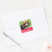 Hallo Hallo Beagle Puppy Dog Rode Groet Sticker (Envelop)