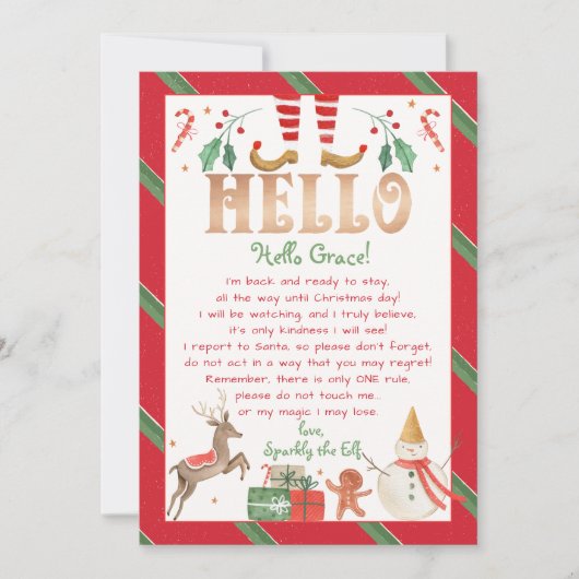 Hallo Hallo Brief van uw Elf Kaart (Voorkant)