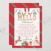 Hallo Hallo Brief van uw Elf Kaart (Voorkant / Achterkant)