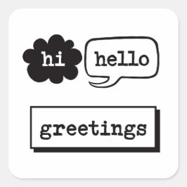 Hallo Hallo Greetings Vierkante Sticker