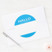 Hallo Hallo Mein Naam Lijst Duits Ronde Sticker (Envelop)