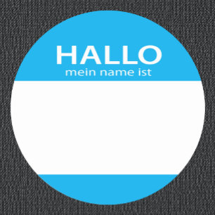 Hallo Hallo Mein Naam Lijst Duits Ronde Sticker