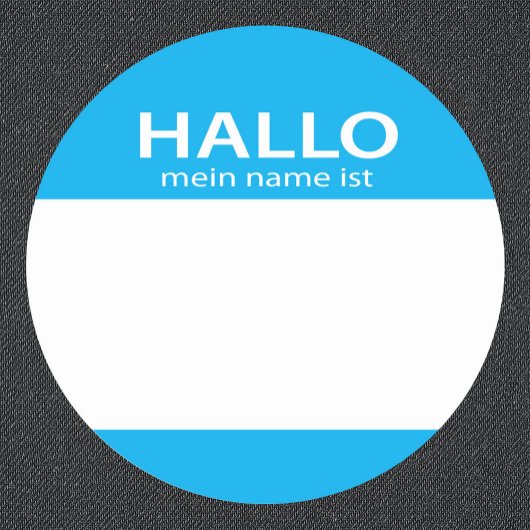 Hallo Hallo Mein Naam Lijst Duits Ronde Sticker