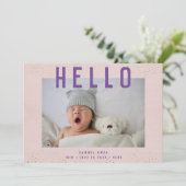 Hallo | HALLO | Mijn Baby | Moderne foto-Lijst geb Aankondiging (Staand voorkant)