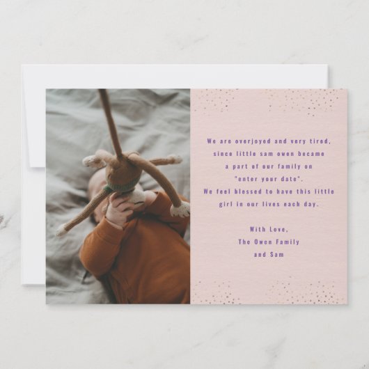 Hallo | HALLO | Mijn Baby | Moderne foto-Lijst geb Aankondiging (Achterkant)