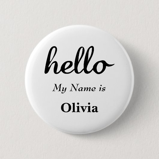 Hallo Hallo Mijn naam is Gepersonaliseerd Ronde Button 5,7 Cm (Voorkant)