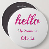Hallo Hallo Mijn naam is Gepersonaliseerd Ronde Button 6,0 Cm (Voorkant /achterkant)