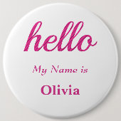 Hallo Hallo Mijn naam is Gepersonaliseerd Ronde Button 6,0 Cm (Voorkant)