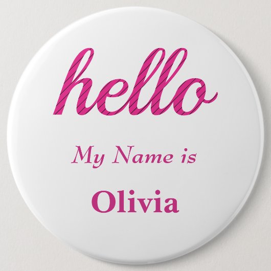 Hallo Hallo Mijn naam is Gepersonaliseerd Ronde Button 6,0 Cm (Voorkant)