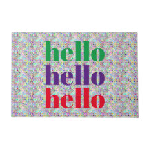 hallo Hallo Multi-Color Modern Welcome Mat Hallo