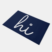Hallo Hallo Navy Blue Elegant Modern Deurmat (Schuin)