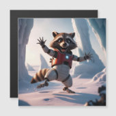 Hallo Hallo Raccon Magnetische Uitnodiging (Voorkant / Achterkant)