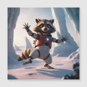 Hallo Hallo Raccon Magnetische Uitnodiging (Voorkant)