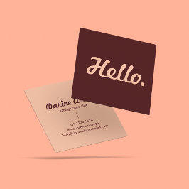 Hallo Hallo Rood & Roze Casual Typografie Script Vierkante Visitekaartje