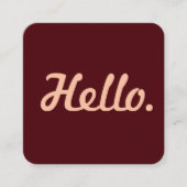 Hallo Hallo Rood & Roze Casual Typografie Script Vierkante Visitekaartje (Voorkant)