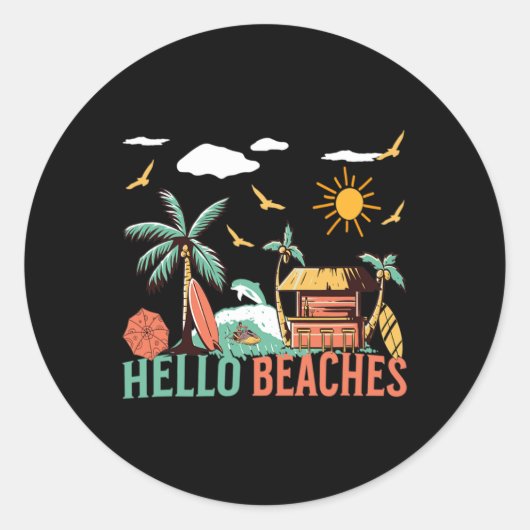 Hallo Hallo Stranden Ronde Sticker (Voorkant)