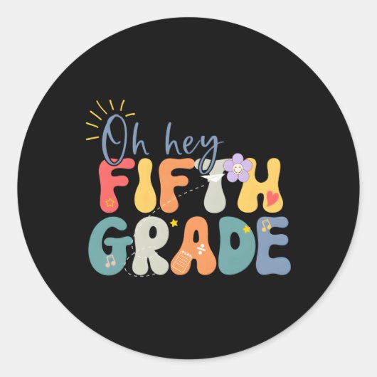 Hallo Hallo Terug naar school Ronde Sticker (Voorkant)