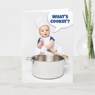 Hallo Hallo wat is Cookin voor iedereen Baby Chef  Feestdagen Kaart