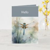 Hallo Hallo Waterverf Dragonfly Art Kaart (Gele Bloem)