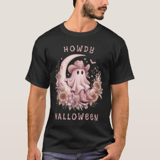 Hallo Halloween Boho Western Geest op Maan T-shirt
