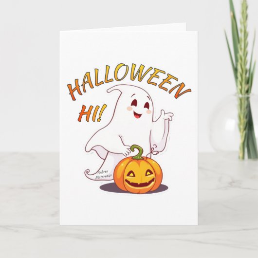 Hallo! Halloween Feestdagen Kaart (Voorkant)