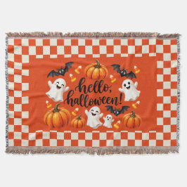 Hallo Halloween Geesten & Pompoenen Geruite Deken 