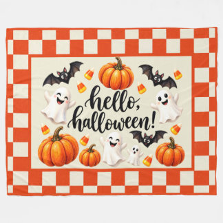 Hallo Halloween Geesten Vleermuizen Pompoenen Geru Fleece Deken