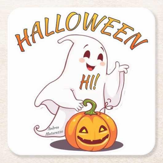 Hallo ! Halloween Kartonnen Onderzetters (Voorkant)
