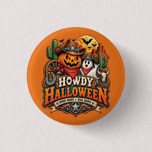 Hallo Halloween Ronde Button 3,2 Cm (Voorkant)