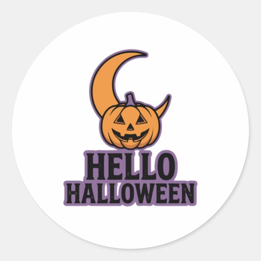 Hallo Halloween Ronde Sticker (Voorkant)