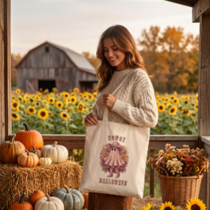 Hallo Halloween Roze Cowboy Geest Tote Bag