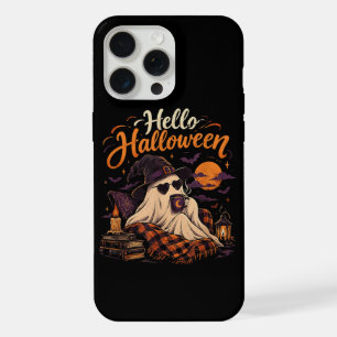 Hallo Halloween Schattig Spookje Drinkt Koffie iPhone 15 Pro Max Case