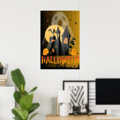Hallo Halloween, Schattige en Horror Boo Graphic Poster (Thuiskantoor)