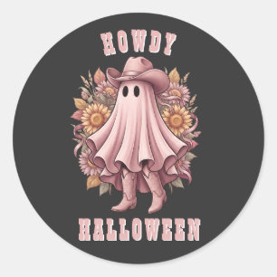 Hallo Halloween Western Cowboy Geest&Herfst Zonneb Ronde Sticker