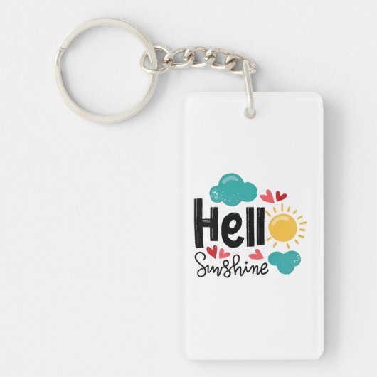 Hallo Hand getrokken kunst - Sleutelhanger (Voorkant)