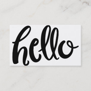 hallo Hand Lettered Visitekaartje