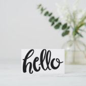 hallo Hand Lettered Visitekaartje (Staand voorkant)
