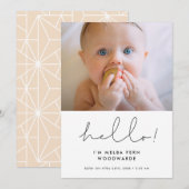 Hallo Handgeschreven minimalist Aankondiging (Voorkant / Achterkant)