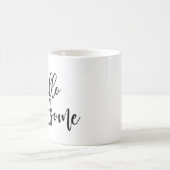 hallo handgeschreven zwart handgeschreven script koffiemok (Center)